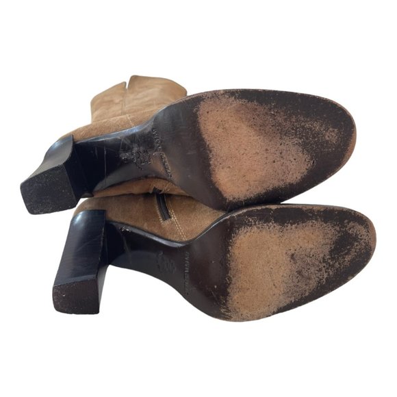 Banana Republic Women's Tan Suede Mid Calif inside Zipper Boots Size 8 - Picture 10 of 15